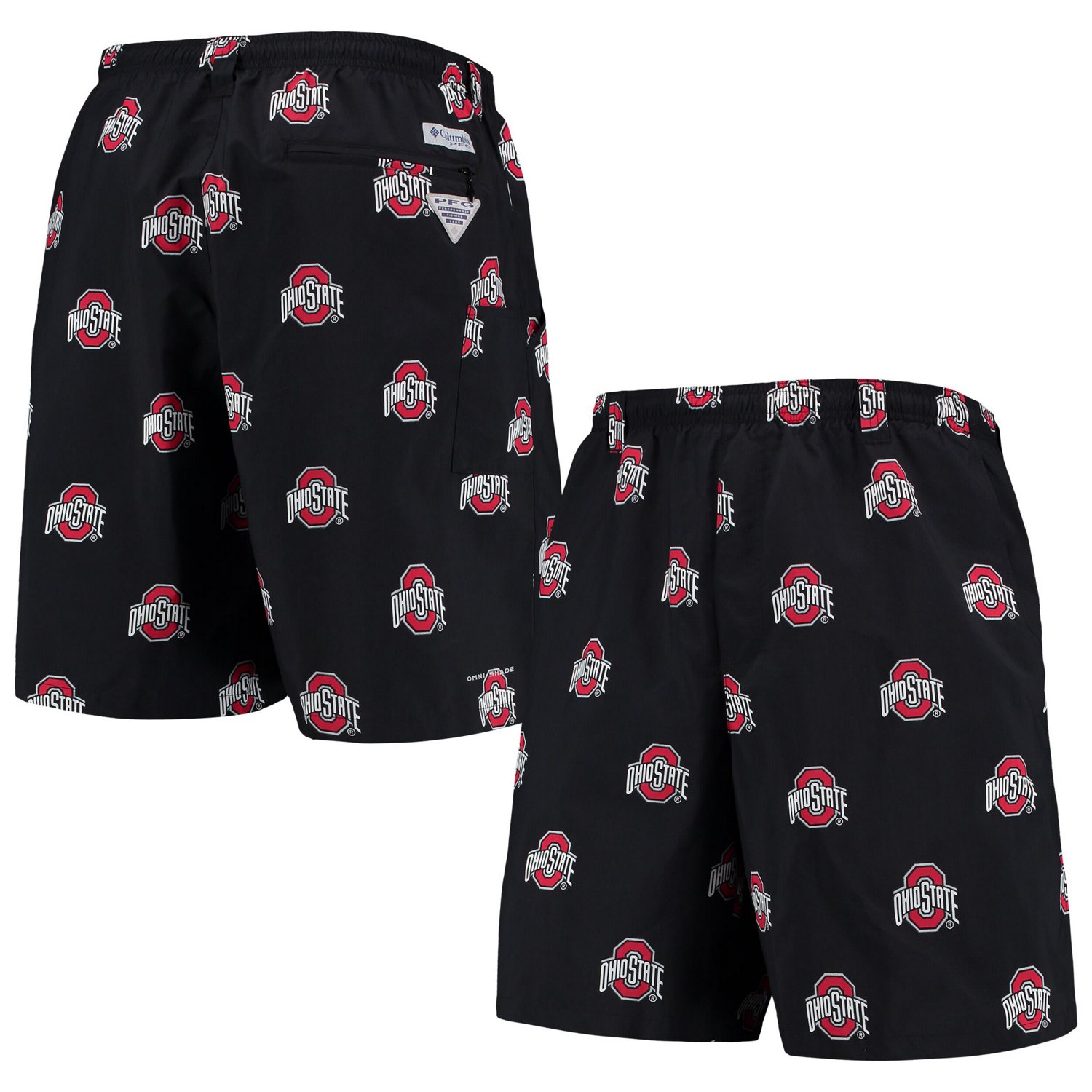 Columbia Ohio State Buckeyes PFG Backcast II 8" Omni-Shade Hybrid Shorts - view number 1